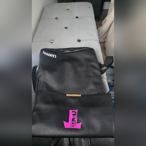 NWT Campari branded faux leather backpack bag with gold detail - Picture 6 of 9